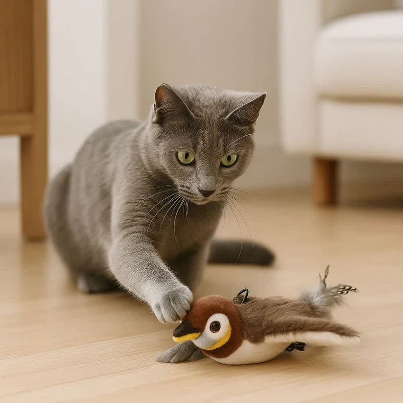 Pájaro Volador Interactivo: El Juguete Que Hace Saltar y Cazar a Tu Gato