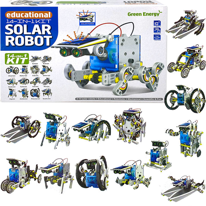 Kit Robot Solar 14 en 1: ¡Con panel solar! ☀️☀️