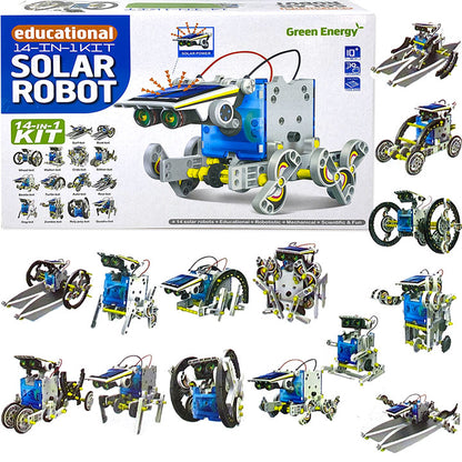 Kit Robot Solar 14 en 1: ¡Con panel solar! ☀️☀️