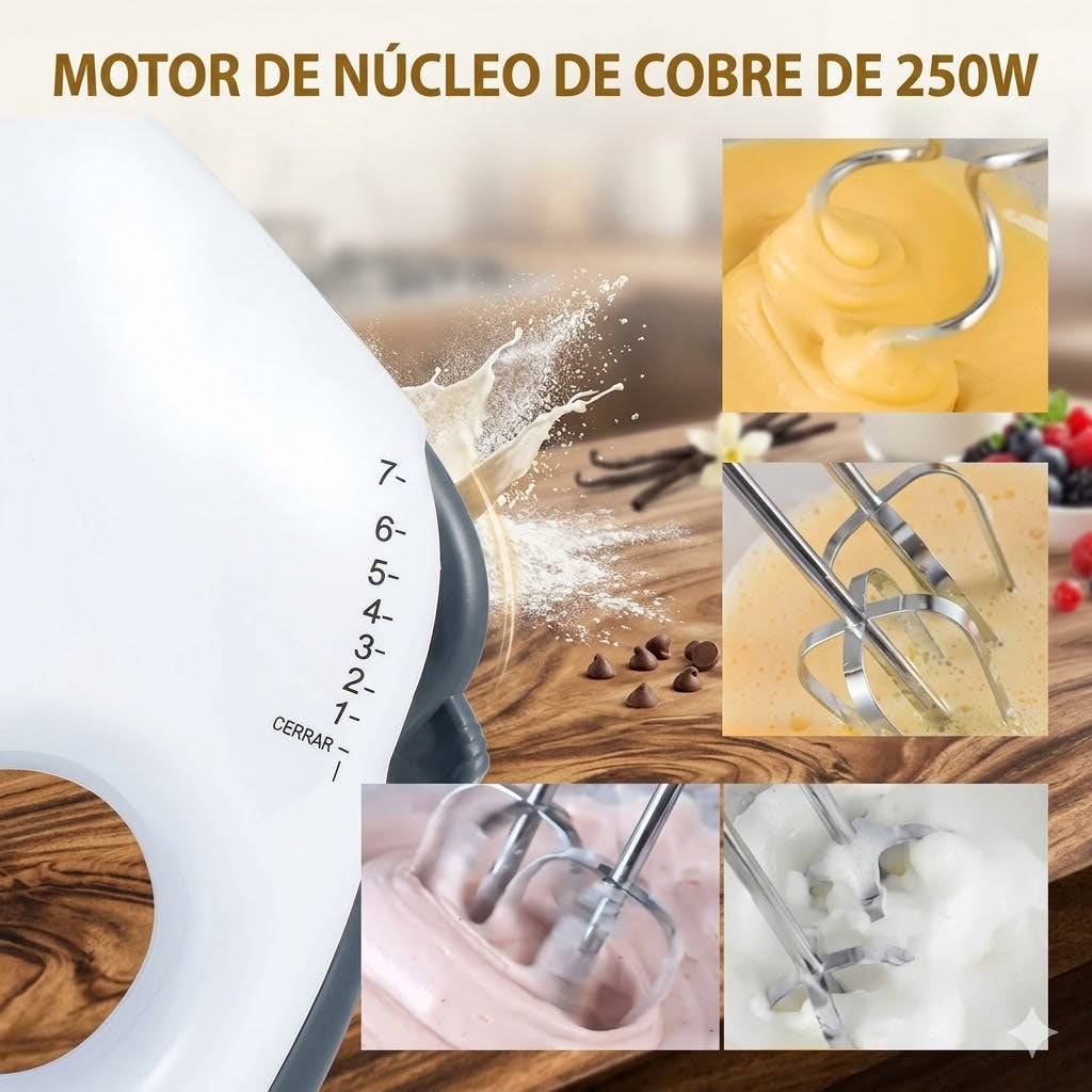 Batidora 2 en 1 RAF - Acero Inoxidable y 7 Velocidades