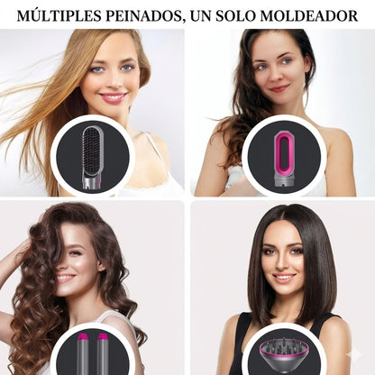 CEPILLO 5 EN 1: Seca, Alisa, Riza y Da Volumen 🔥