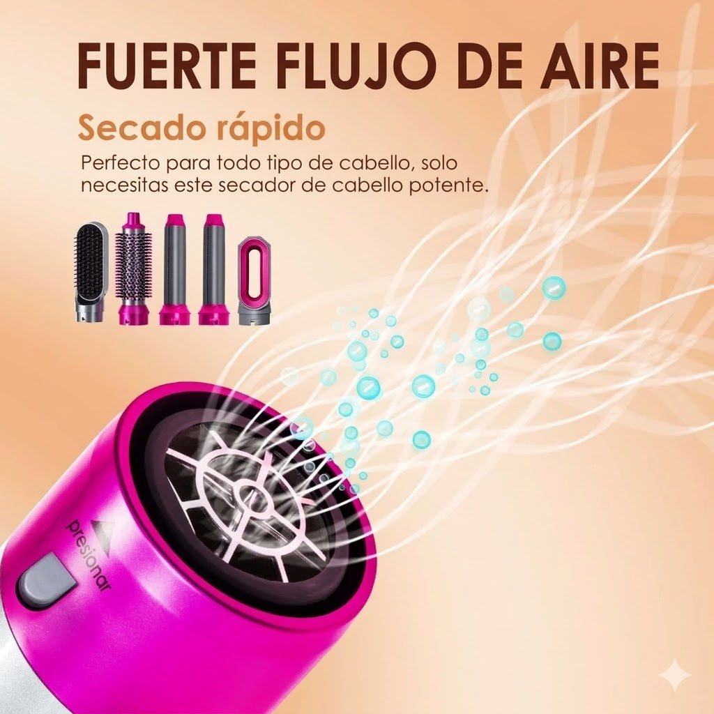 CEPILLO 5 EN 1: Seca, Alisa, Riza y Da Volumen 🔥