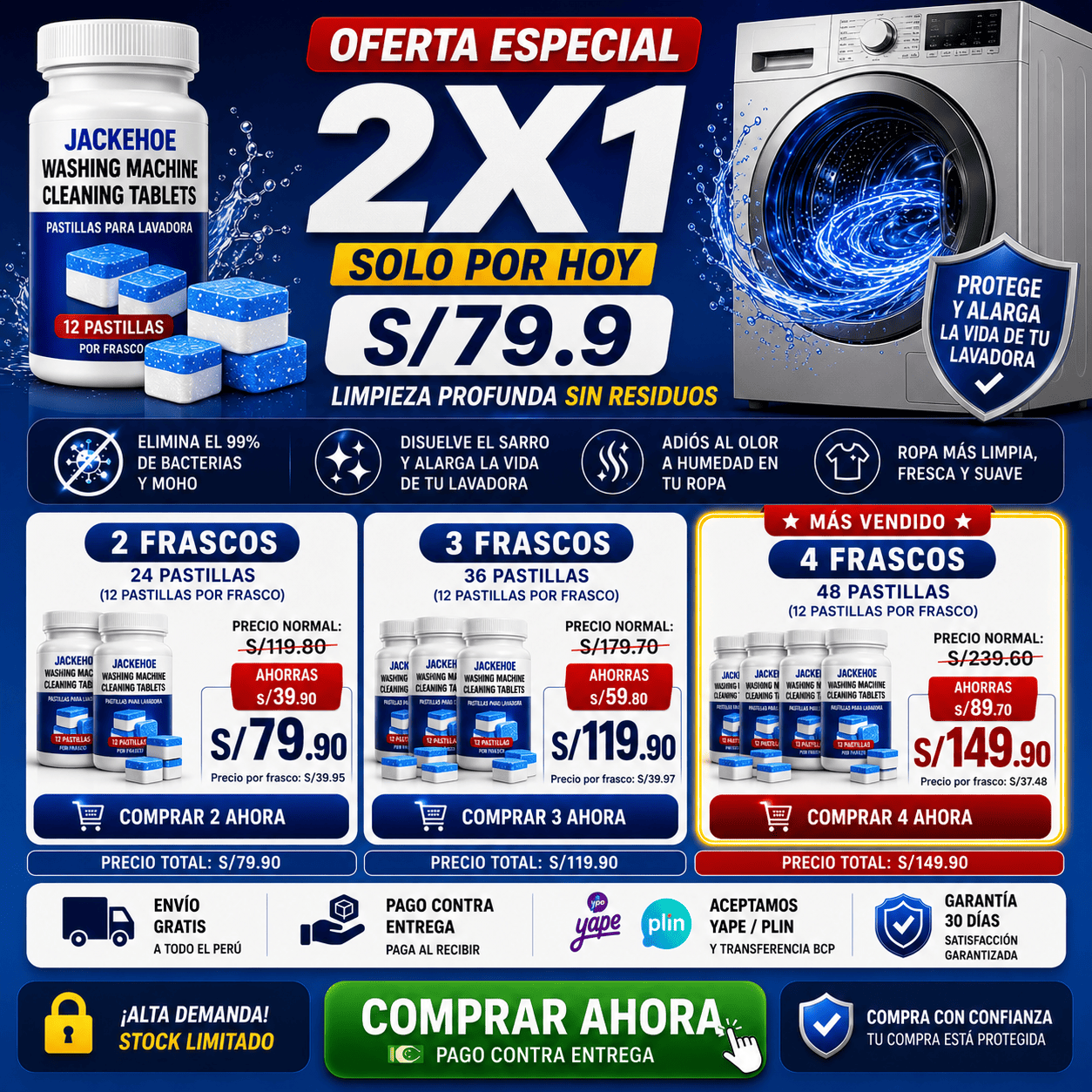 PASTILLAS PARA LAVADORA PRO. 2X1