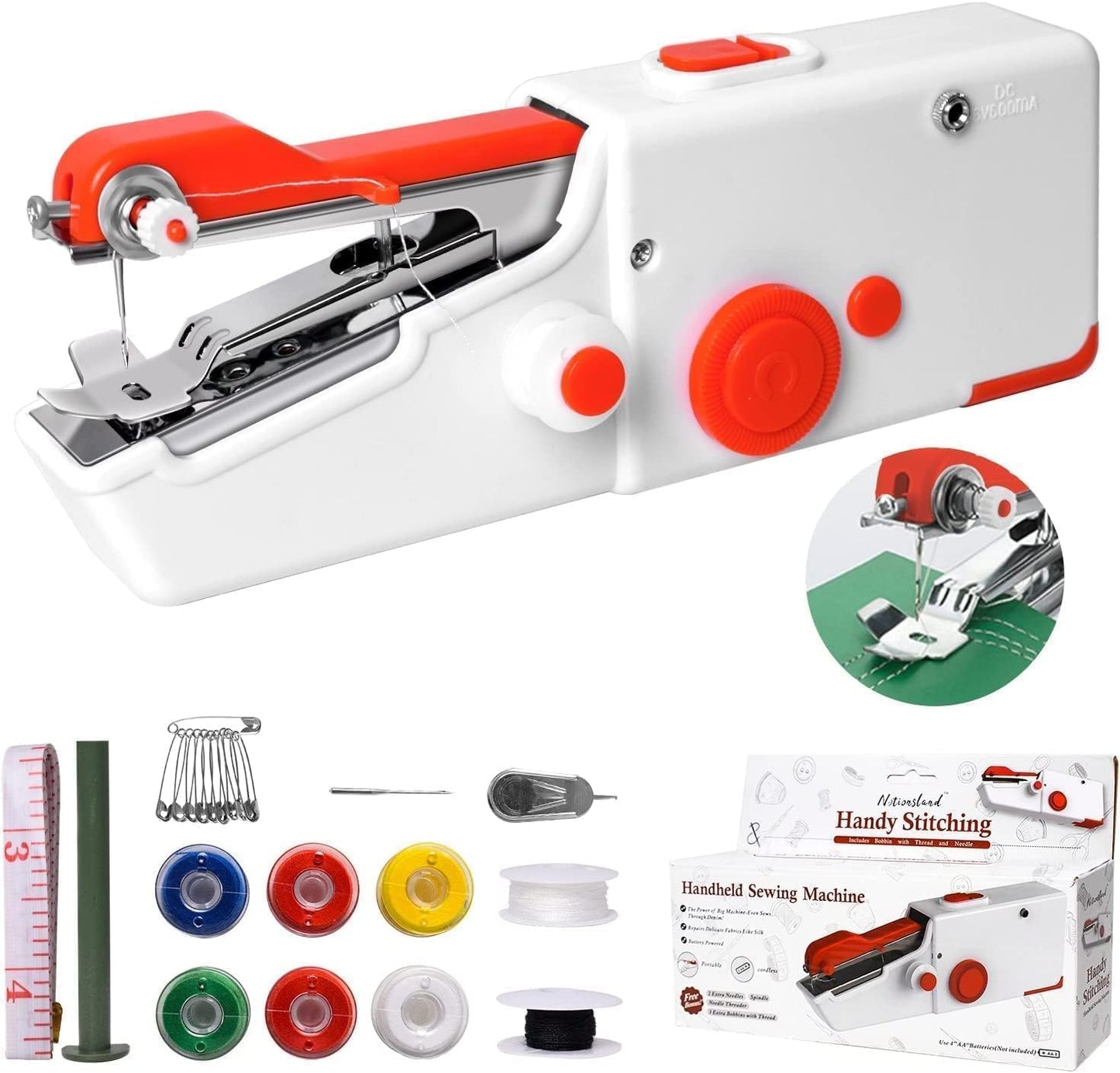 mini máquina de coser eléctrica portátil