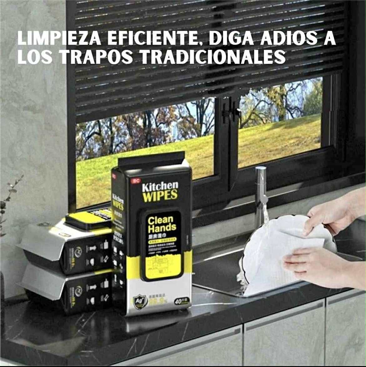 PAÑOS QUITA GRASA ANTIBACTERIAL 50 UNIDADES