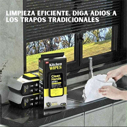 PAÑOS QUITA GRASA ANTIBACTERIAL 50 UNIDADES