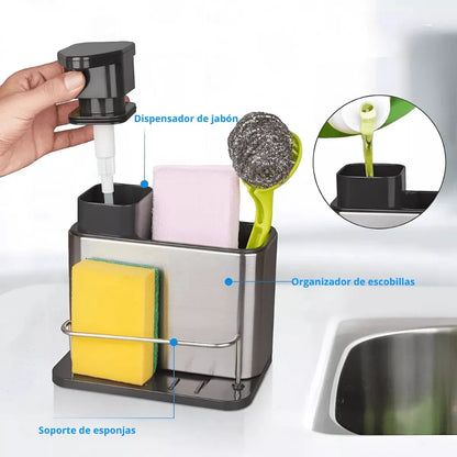 Dispensador de lavavajilla de acero inoxidable