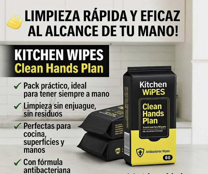 PAÑOS QUITA GRASA ANTIBACTERIAL 50 UNIDADES