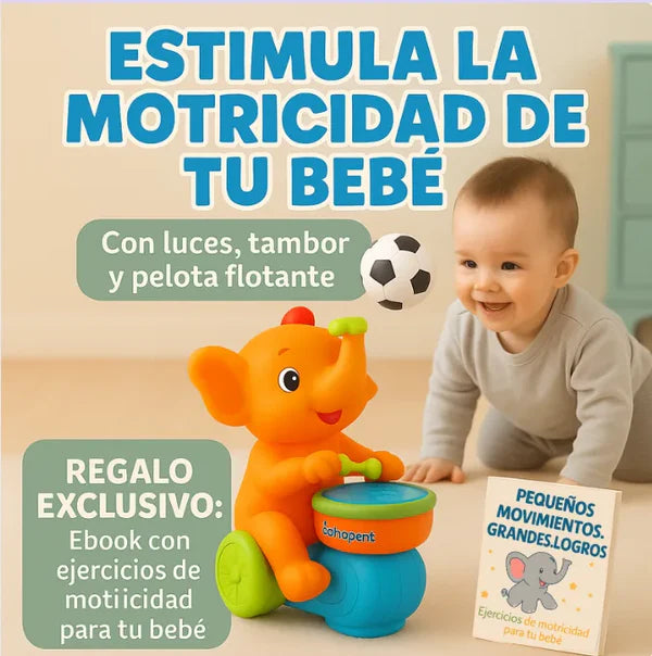 Elefantito musical, estimula el gateo a tu bebé