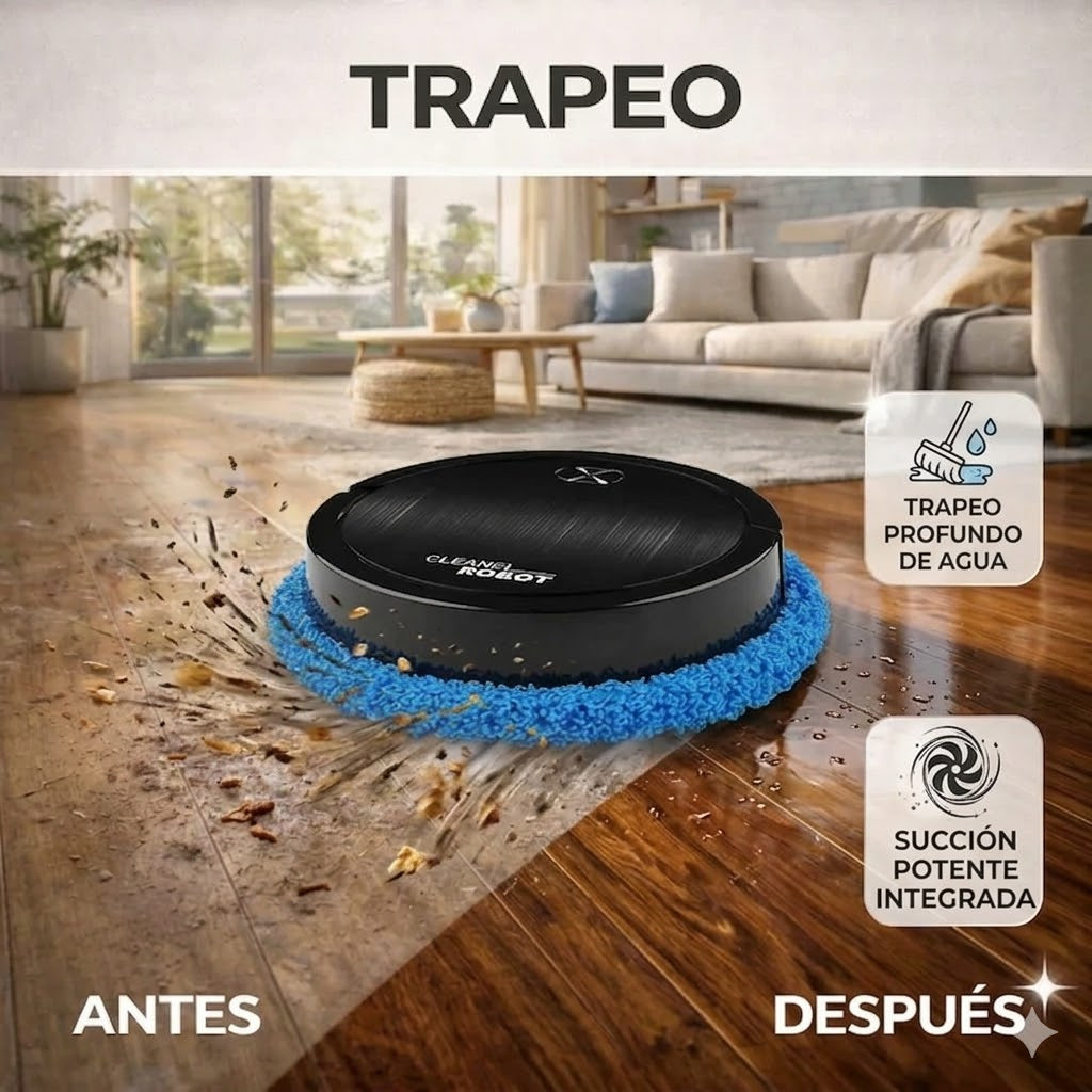 ROBOT ASPIRADORA INTELIGENTE - 3 EN 1 (BARRE, ASPIRA Y TRAPEA)