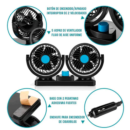 Ventilador eléctrico DOBLE para auto